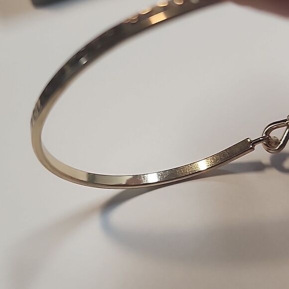 Follow Your Heart Gold Tone Bangle Bracelet - Picture 3 of 4